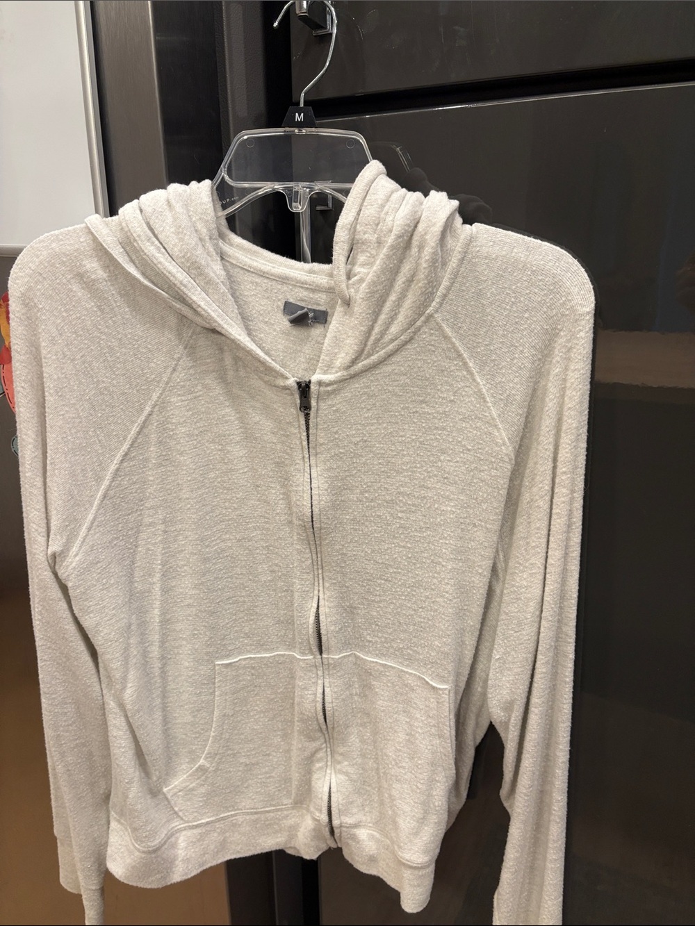 aerie Cream gray Zip-Up Hoodie Sweater